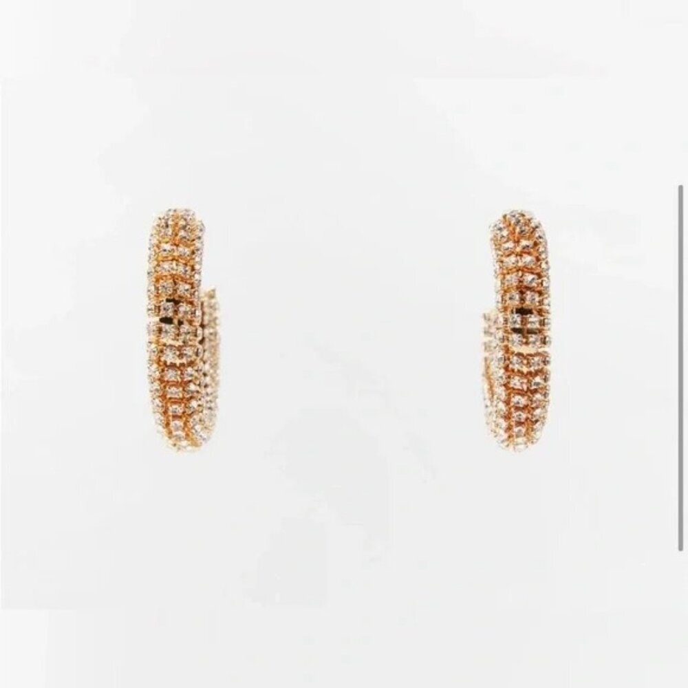 NWT. Zara Jewel Open hoop earrings with jewel appliqués. - Picture 5 of 5